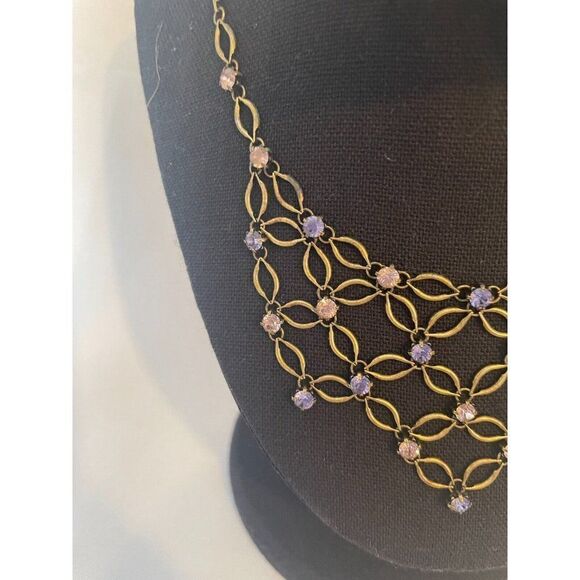 Vintage 1928 open lace bib necklace with matching bracelet - Picture 8 of 8